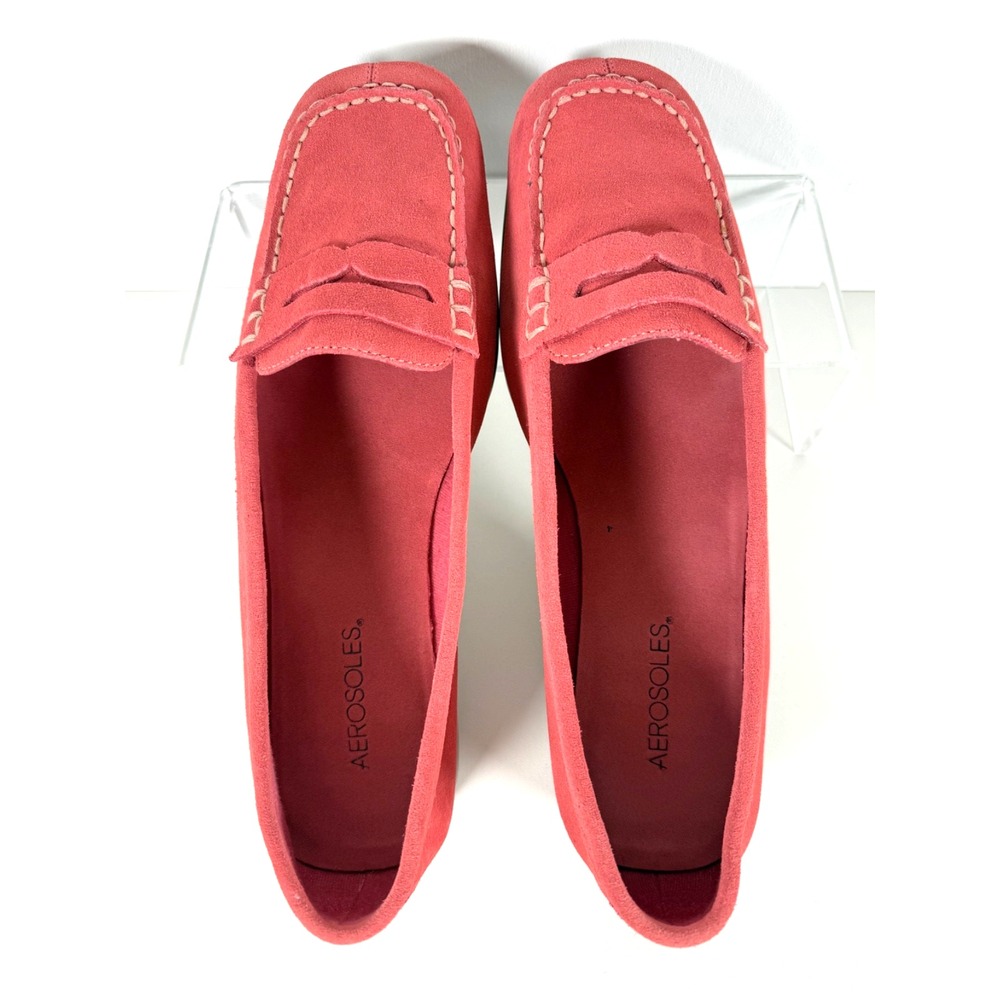 Aerosoles Seam Party Watermelon Suede Loafers Womens Size 11B w/Box - Picture 5 of 12